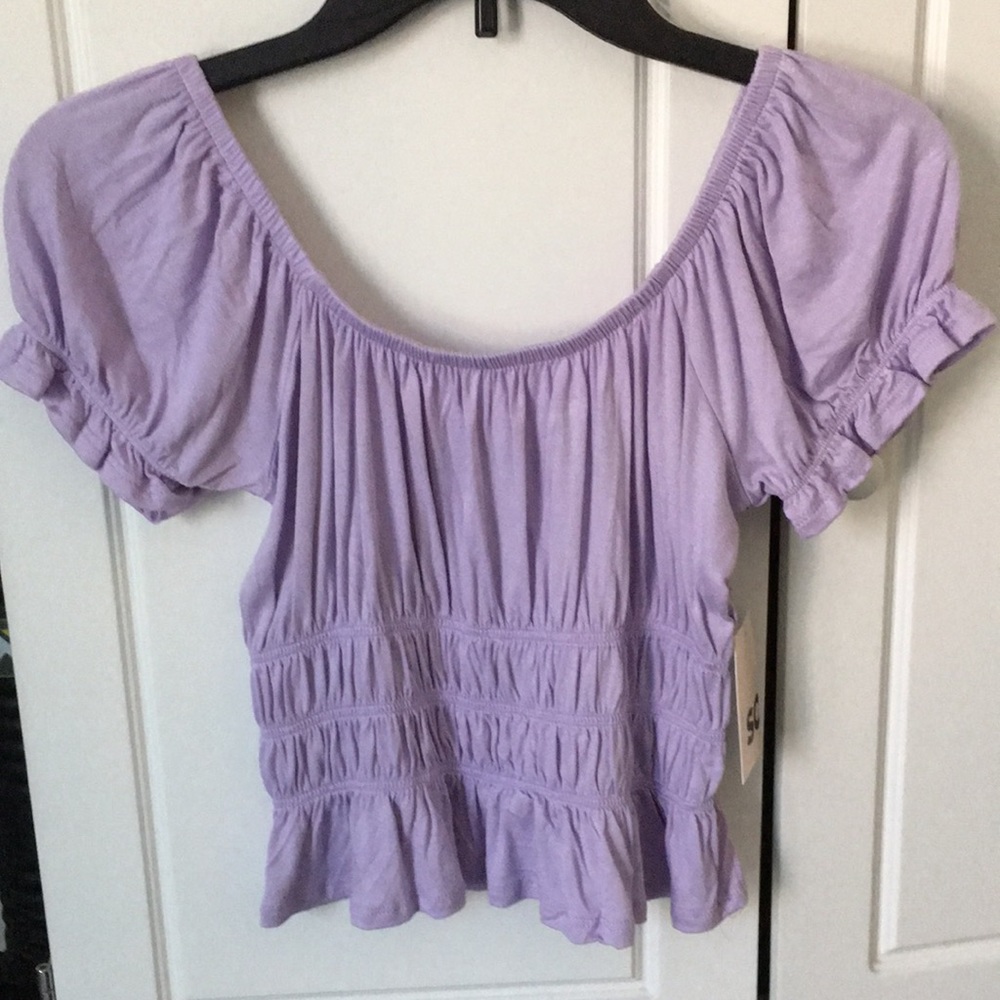 Lavender dressy off the shoulder cinched waist- XS